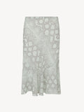 Pale Snake‑Print Bias‑Cut Midi Skirt