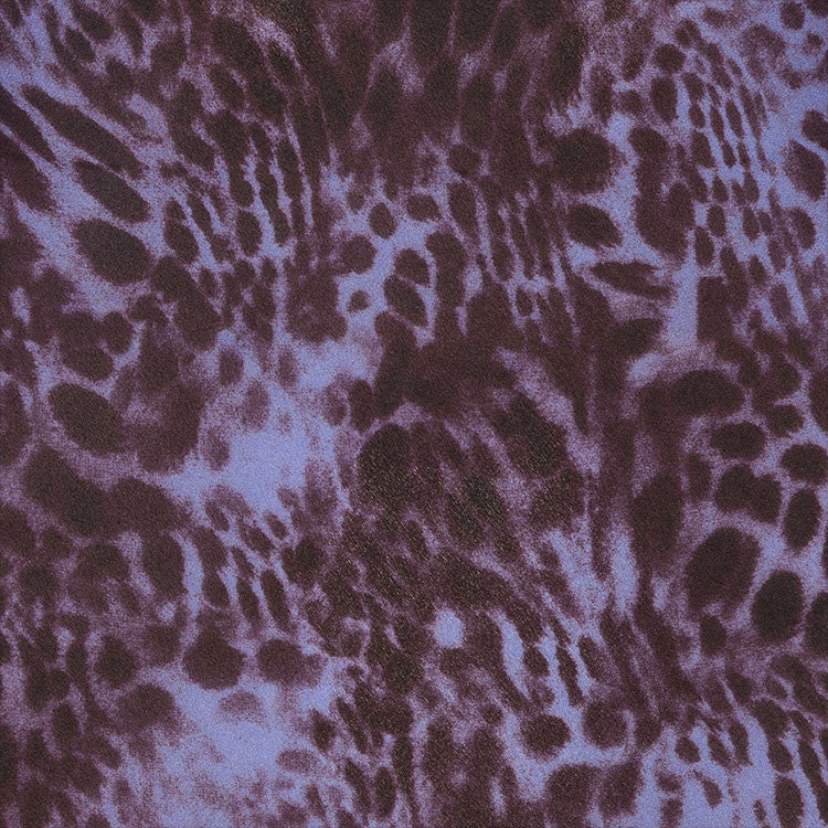 Purple Leopard‑Print V‑Neck Midi Dress