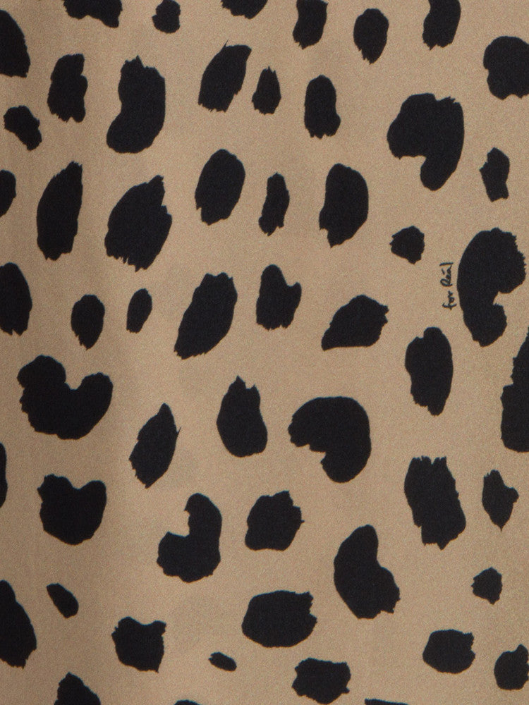 Vintage Leopard Print Satin Bias‑Cut Midi Slip Skirt