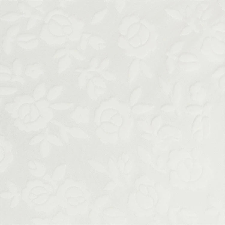 White Flocked‑Floral Bias‑Cut Midi Skirt